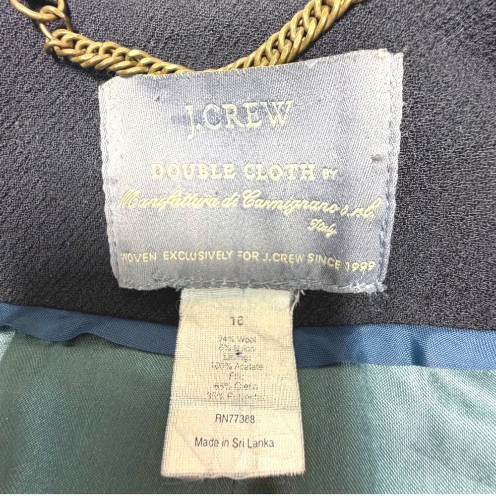 J.Crew Double Cloth Wool Coat Black Princess Peacoat Women 16 Thinsulate - Picture 8 of 10